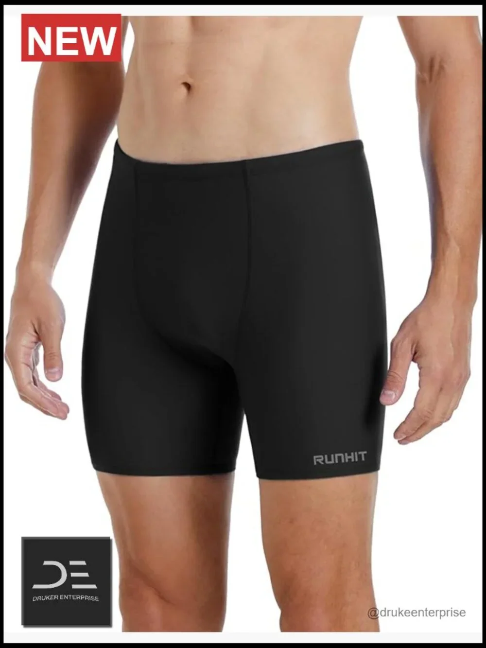 Men's Square Leg Swim Jammers Quick Dry UPF 50+ Compression Athletic Brief